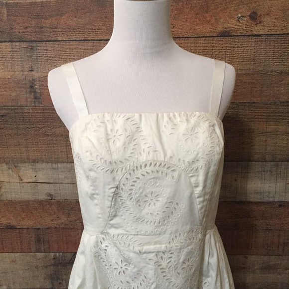 Marc Jacobs White Eyelet Sundress Adjustable/Removeable Straps Size 6 - Picture 4 of 16